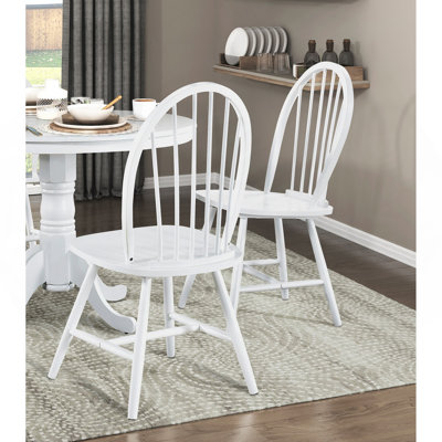 Ensemble de 2 chaises d'appoint blanches au fini blanc, style maison de campagne