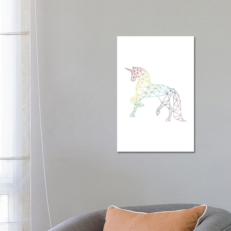 Rainbow Unicorn by Nouveau Prints - Wrapped Canvas Gallery-Wrapped Canvas Giclée, 66.04 cm H x 45.72 cm W x 1.91 cm D