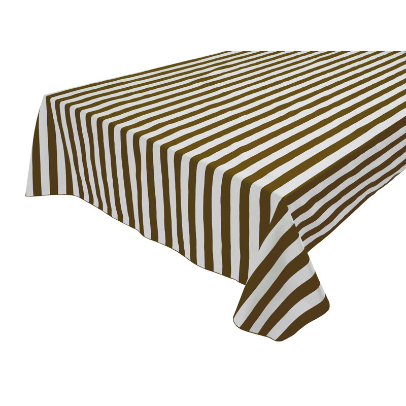 Nappe en coton à rayures Abdulsalam, Brun, Rectangle 60 po
