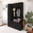 59.00 Inch Hall Tree With 6 Cabinets, 4 Coat Hooks And Adjustable Shelf-1910567003