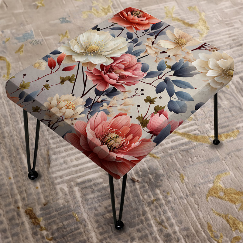 Japanese Ikebana Flower Arrangement - Floral Rectangle Ottoman