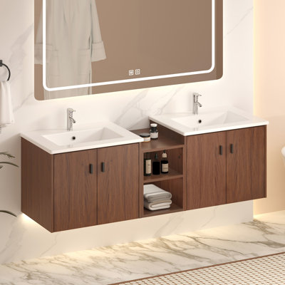 60'' Double Bathroom Vanity With Top