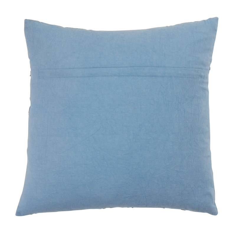 Stonewashed Blue Cotton Starfish Pillow Cover, 20"