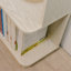 Bibliothèque de coin autoportante en L de 90 cm (35,43 po) à 5 niveaux pour salon, chambre à coucher, bureau à domicile, bibliothèque en bois avec panneau anti-chute et dispositif anti-basculement, tablette ouverte
