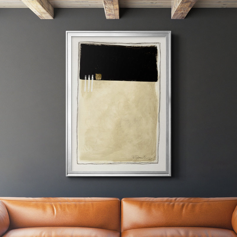 " Inner Musing II ", 42.5" H x 30.5" W x 1" D, Silver Framed