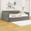 Grand lit plateforme tapissier à deux tiroirs avec port USB-881040395