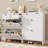 Shoe Cabinet With 2 Flip Drawers & 2 Storage Drawers, Narrow Shoe Organizer Cabinet With Adjustable Shelves, Freestanding Shoe Rack Cabinet For Entryway, Hallway (White)-974608607