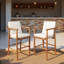 Set Of 2 Outdoor Bar Stools Chair With Backrest Arm And Webbing Seat