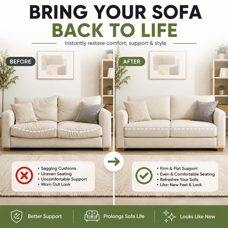 Heavy Duty Premium Couch Cushion Support Board to Fix Sagging Sofas, Under Sofa-Seat, Thick Wood Boards Add Strong Seat Supports, Replacement Stuffing Under Couches, Sofa, Chair