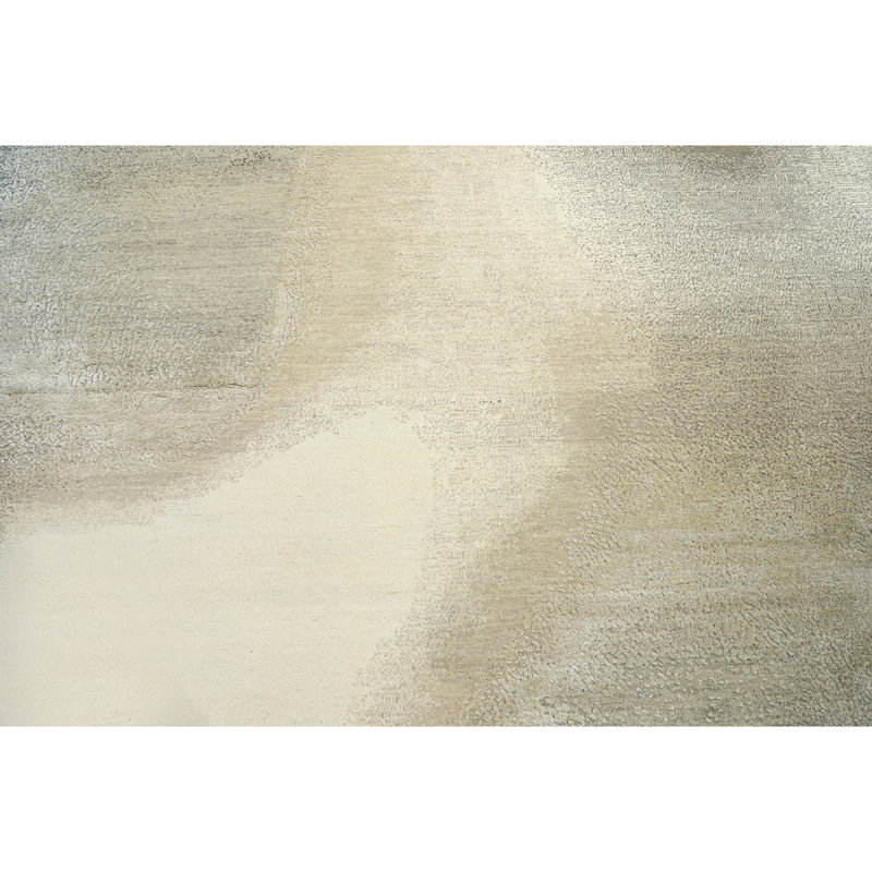 Hand Knotted Abstract Area Rug in Beige/Brown