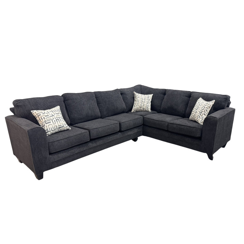 Thea Black 2-Piece Sectional, Black