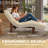 Chenille Upholstered Chaise Lounge with Headrest and Lumbar Pillow-1643796851