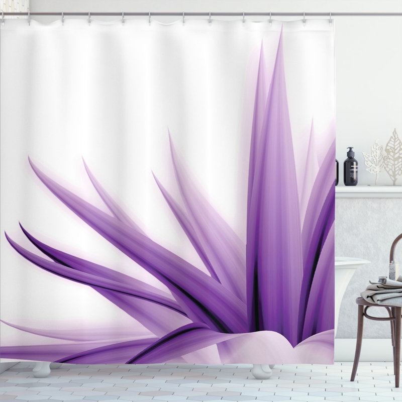  Rideau de douche Flower, H 69 po x l 105 po, Lavande foncé