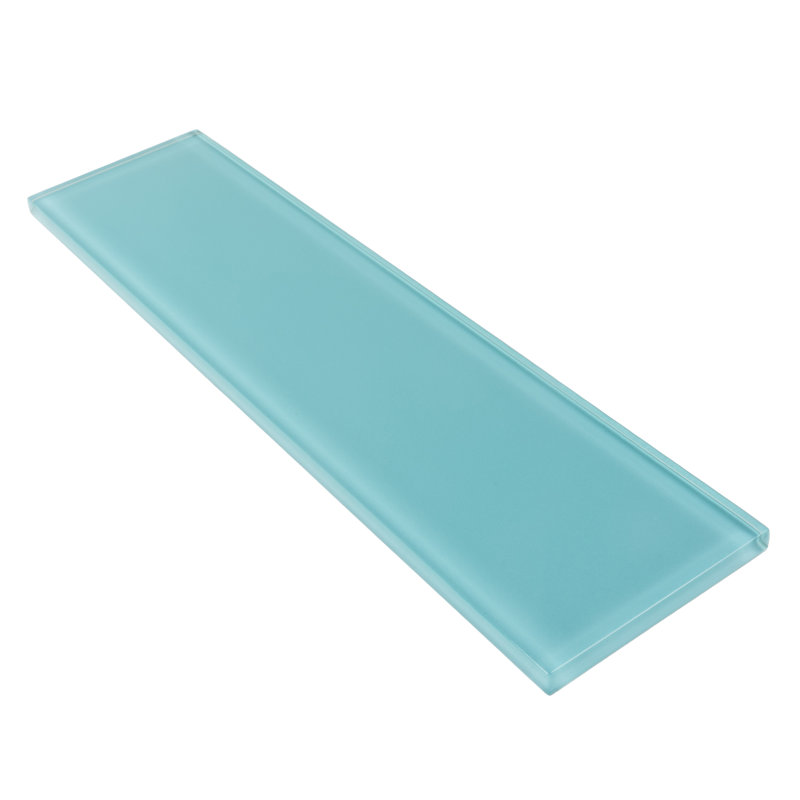 3'' x 12'' Glass Subway Wall Tile, Aqua