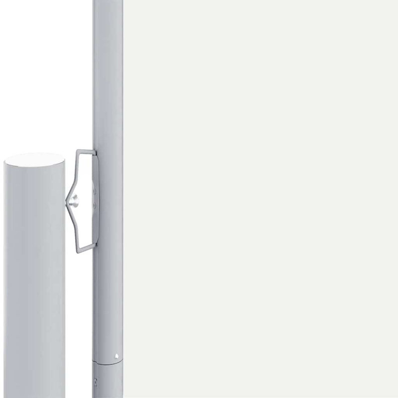 Paravent rétractable avec auvent pliant, Crème, crème, H 63 po x l 472,4 po