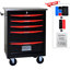 Chariot à outils d'atelier 5 tiroirs avec roues verrouillables - Métal robuste noir et rouge 5 thermolaqués-584574676