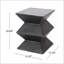 Table d'appoint d'extérieur en béton léger avec piédestal géométrique, durable et prête à l'emploi