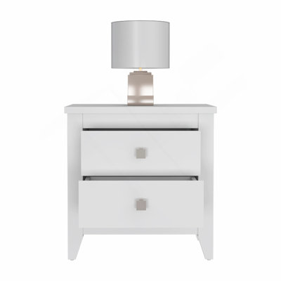 2-Drawer Nightstand White