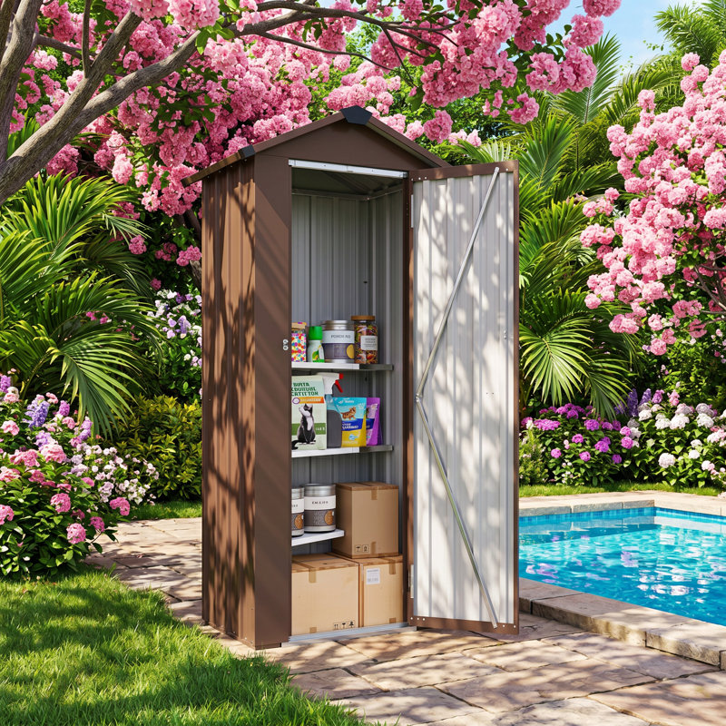 Remise de jardin compacte en métal galvanisé l 29,5 po x P 16,9 po x H 69,7 po Campcraft
