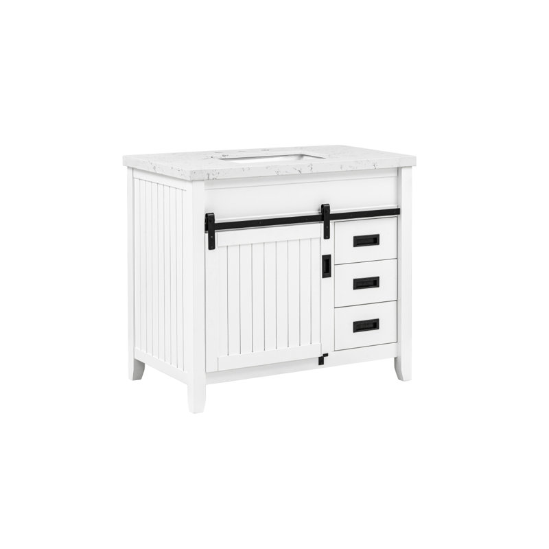 Meuble-lavabo 37 po avec plateau en pierre reconstituée 37 po (7509VB37 + 7722VT37)
