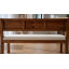 Banc de hall d'entrée rembourré 55,12 po avec dossier et structure en bois massif, banc de salle à manger pour couloirs, salles à manger et chambres à coucher