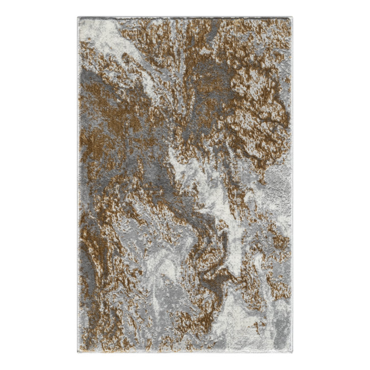 Trisco Abstract Area Rug in Gray