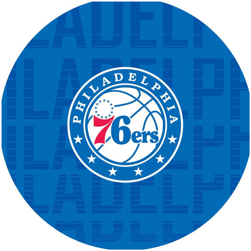 NBA Round Metal Base Dining Table, Philadelphia 76ers