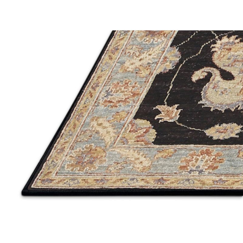 Tapis décoratif beige oriental Durgin, Rectangle 5 pi x 7 pi
