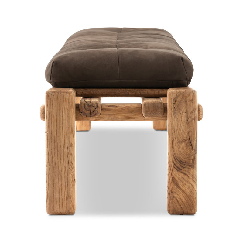 Marcia Leather Bench, Natural