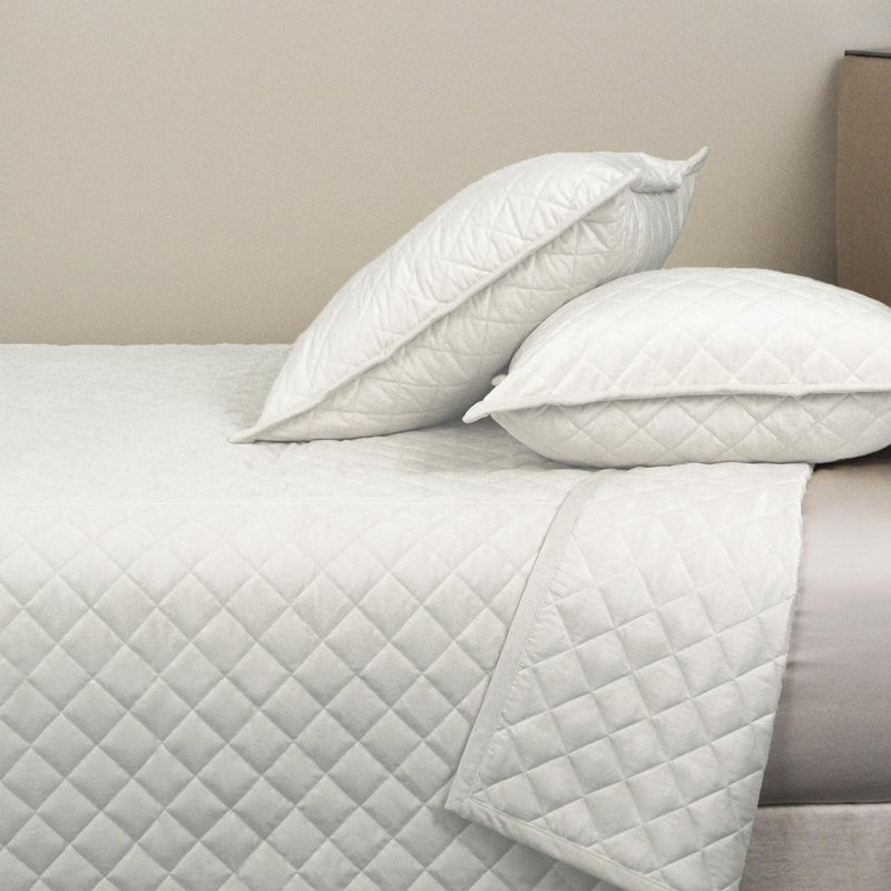Paris Coverlet, Queen Coverlet + 2 Euro Shams, White