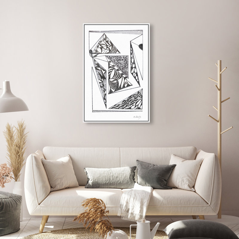 Manuel Roman - Pages Graphic Art Canvas, 16"H x 11"W, White Floater Frame