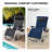 Patio Black Folding Zero Gravity Chair With Blue Cushion-1485027629