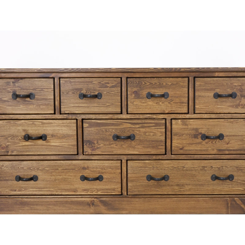 Broussard Solid Wood 152cm W 9 - Drawer Chest of Drawers