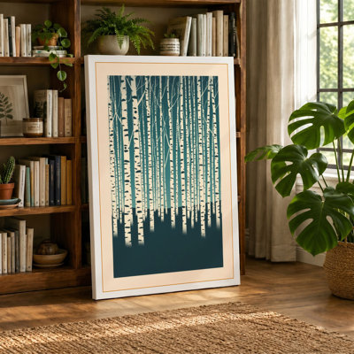 Quiet Birch Forest Scandinavian - Wrapped Canvas