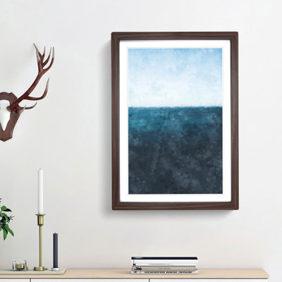 Sailing Boat Alone in the Ocean - Picture Frame Graphic Art Print