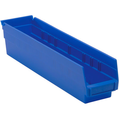 Economy shelf bin, nesting, includes (7) divider slots, rear hanglock, molded-in label holder, polypropylene, case of 20