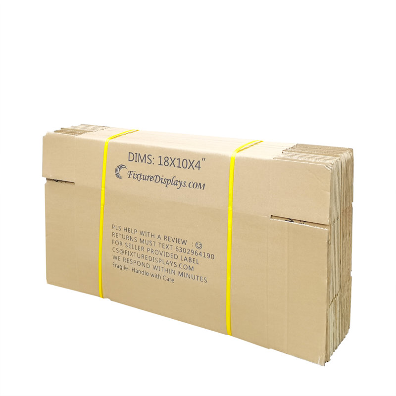 20 Pack 18 X 10 X 4" Printed Shipping Boxes, Singlewall B Flute Cardboard Box For Shipping, Mailing, Packaging And Storage