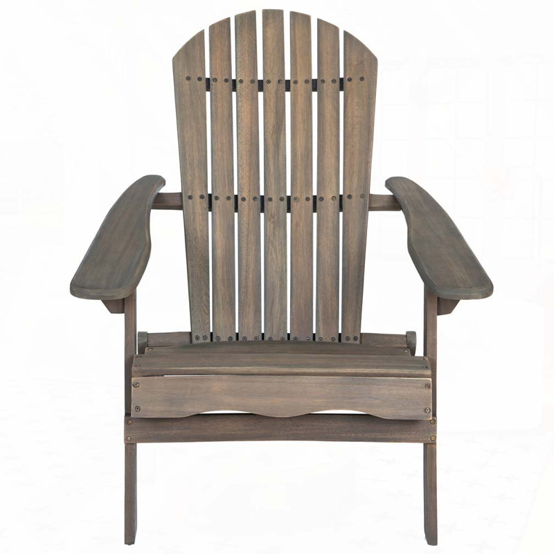 Outdoor Wood Adirondack Chair, Gray