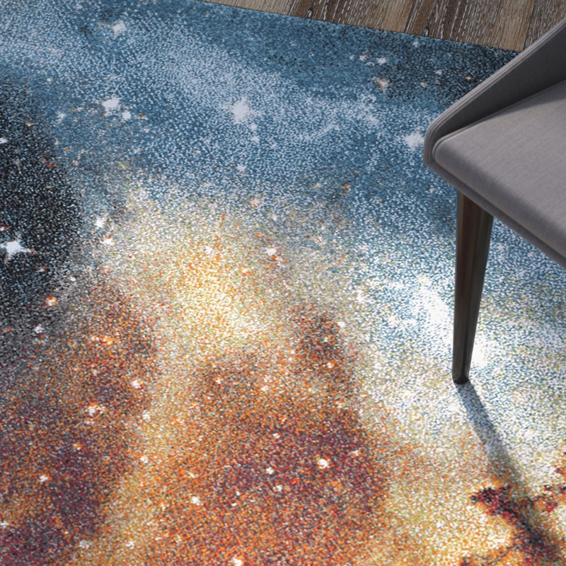 Tapis performance abstrait Galaxy, Rond 5 pi 3 po