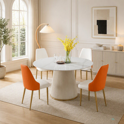 53 Inch Round Sintered Stone Dining Table
