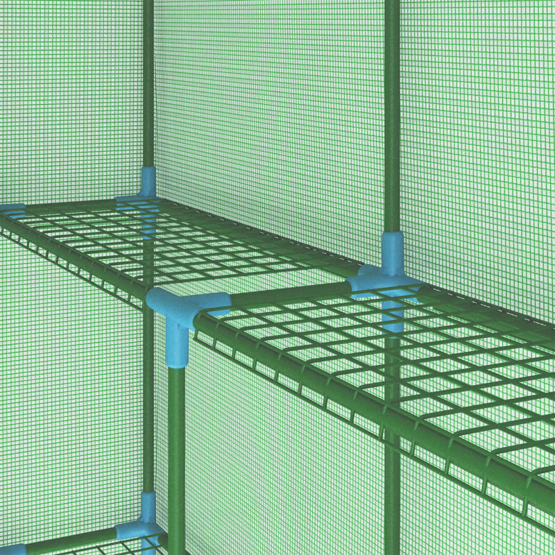 Green 56.3" x 76.8" Steel Frame Greenhouse with Shelves