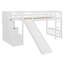 Lit mezzanine simple avec deux tiroirs et glissière Stairway, blanc