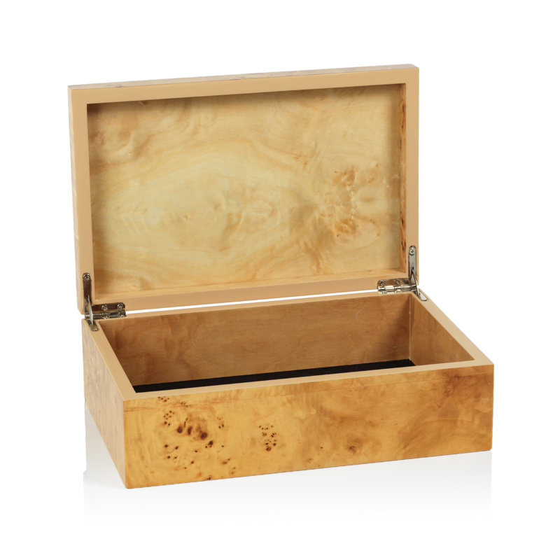 Niara Wooden Decorative Box, 3.25" H x 10" W x 6.5" D
