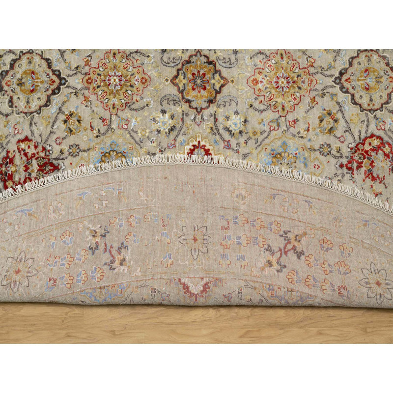 Tapis beige en laine et en soie noué à la main 11 pi 10 po x 11 pi 10 po 8CEE1486C71D47088DE0FD85AFE6660F