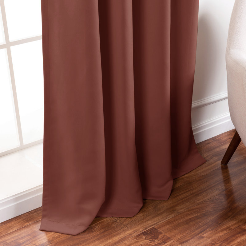 Adina Sevan Solid Thermal Grommet Curtain Panels, 52" W x 84" L, Chestnut