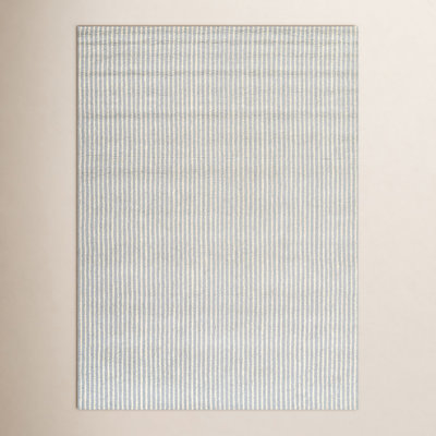 Lola Blue Hand-Tufted Striped Wool Rug