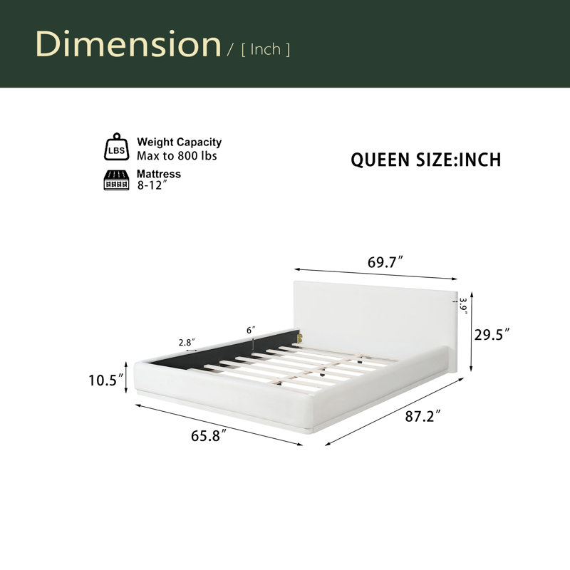 Soft And Comfortable Upholstered Bed, Queen