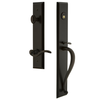 Fifth Avenue One-Piece Handleset with Single Cylinder Deadbolt and S Grip with Bellagio Lever
