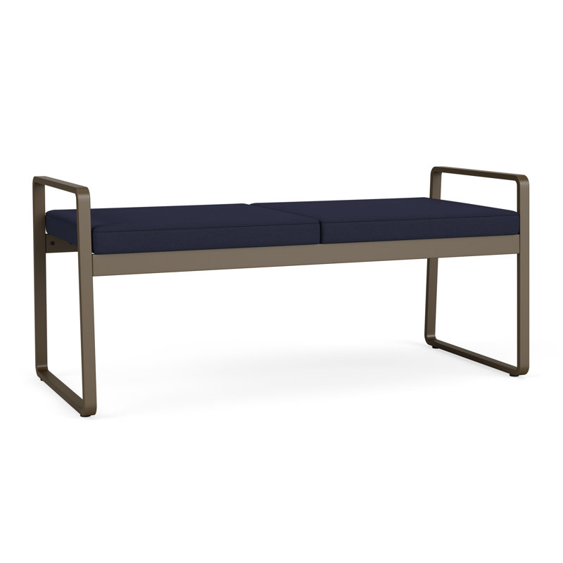 Banc en métal Gansett, Bronze, Bleu marine Visite Libre - Tissu uni