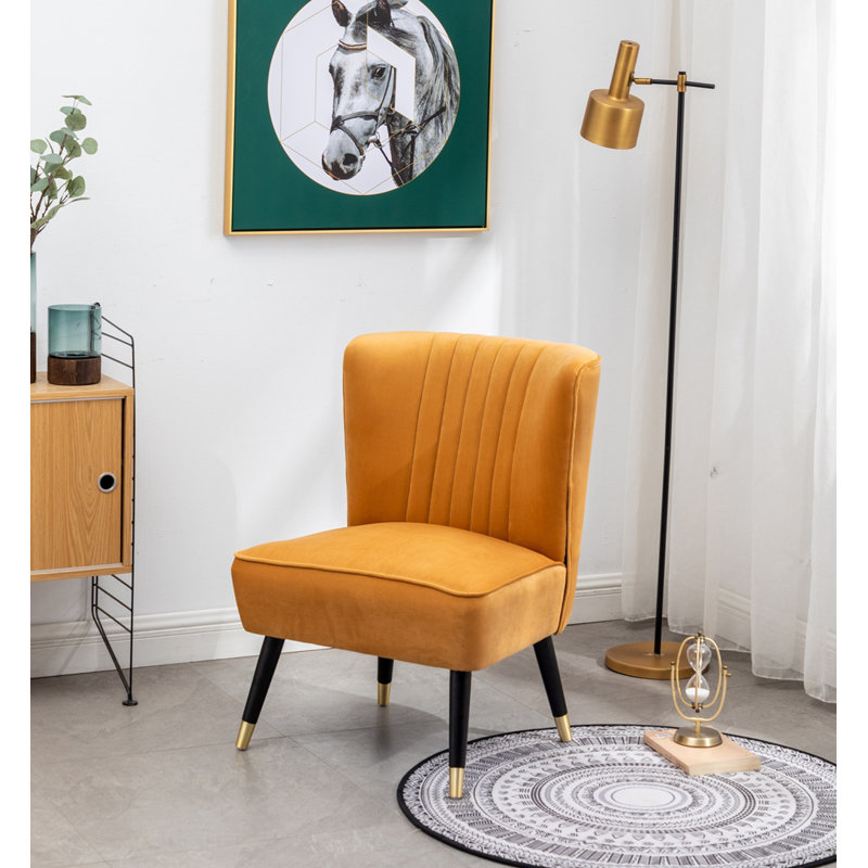 Chaise d'appoint contemporaine tapissée, Orange